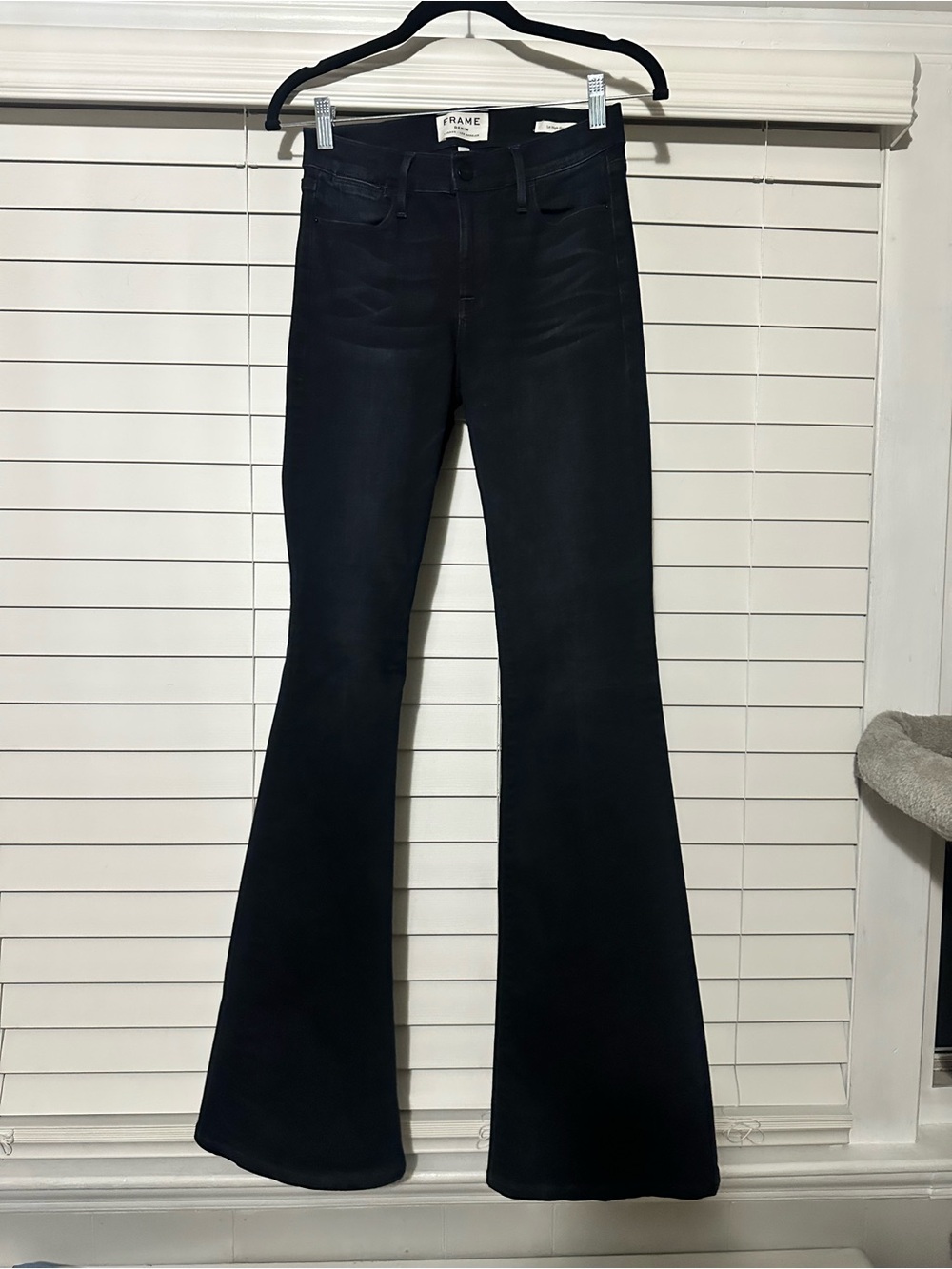 FRAME Le High Flare Black High Rise Stretch Jeans Women’s Size 26 Full Length